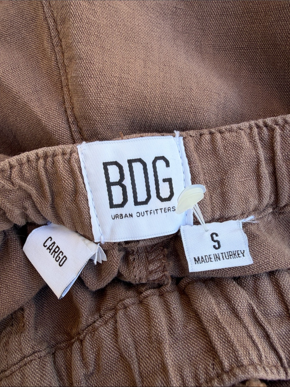 BDG Urban Outfitters Cargo Wide Leg Drawstring Brown Pants Size S - Picture 6 of 7